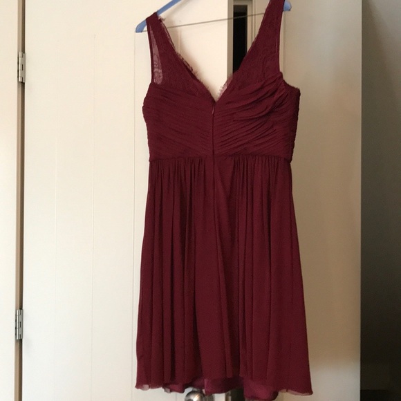 BHLDN Raspberry Chiffon & Lace Dress - Picture 2 of 8